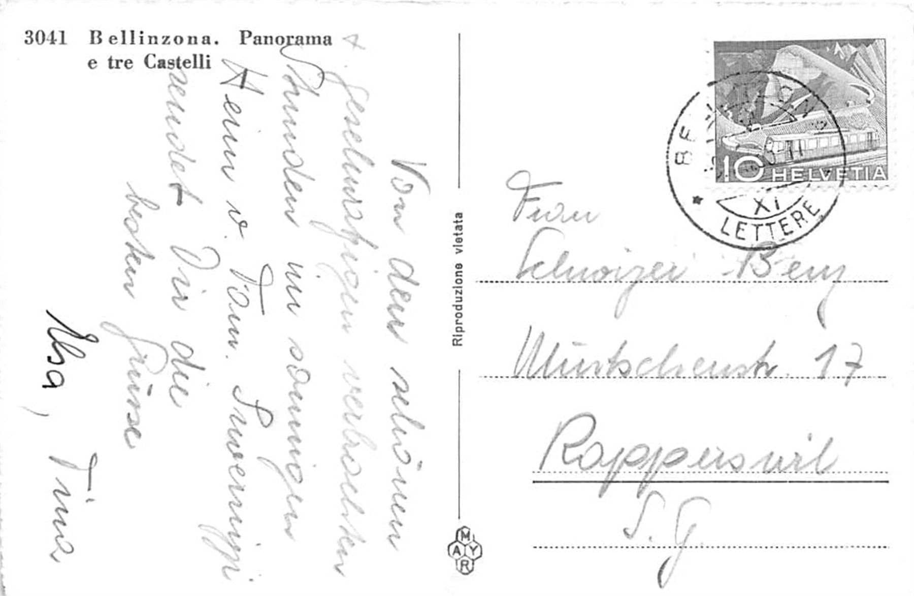 Cartes postales: Bellinzona, Panorama e tre Castelli – D'occasion à Ottikon b.Kemptth. par Neptun1974 1