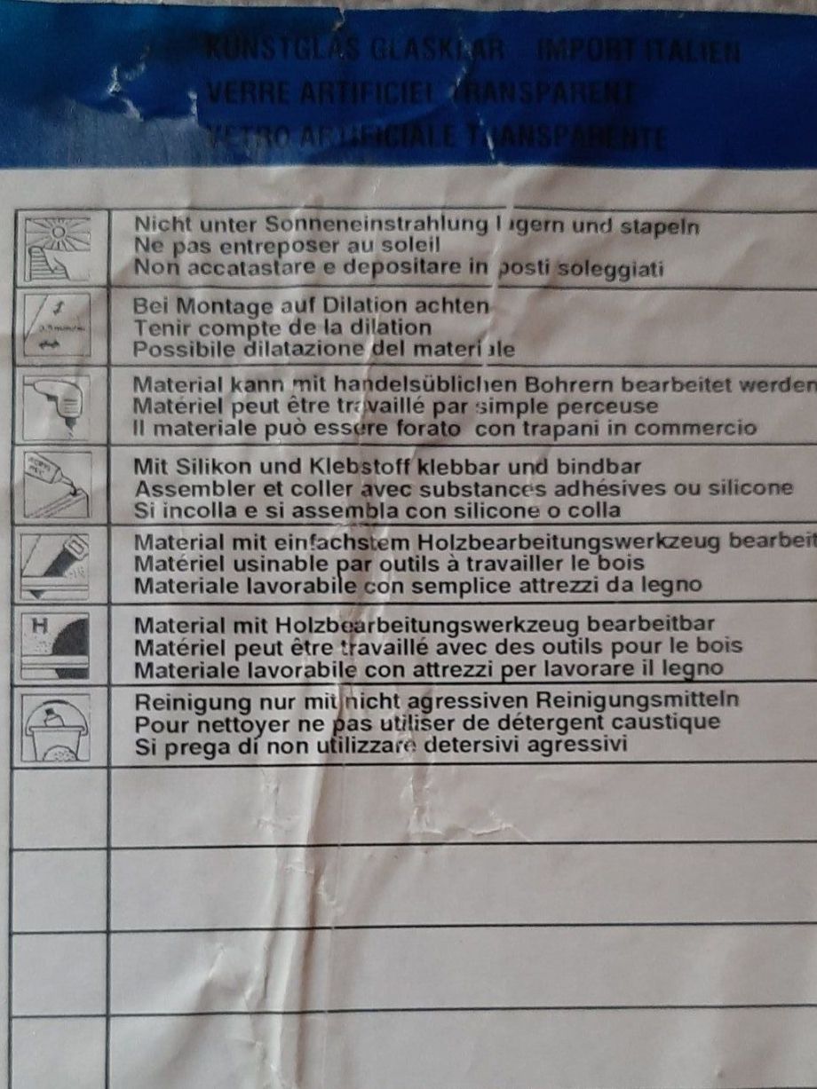 Piatti di portata: Kunstglasplatte transparent 200 x 59,5cm – Nuovo (secondo la descrizione) da Pfäffikon ZH venduto da Romulus 3