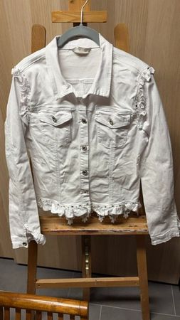 Veste jean blanche avec strass neuve