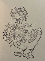 Stempel Ente mit Blumen Motiv Holzstempel NEU