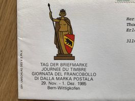 Sonderumschlag: Tag der Briefmarke 1985 in Bern