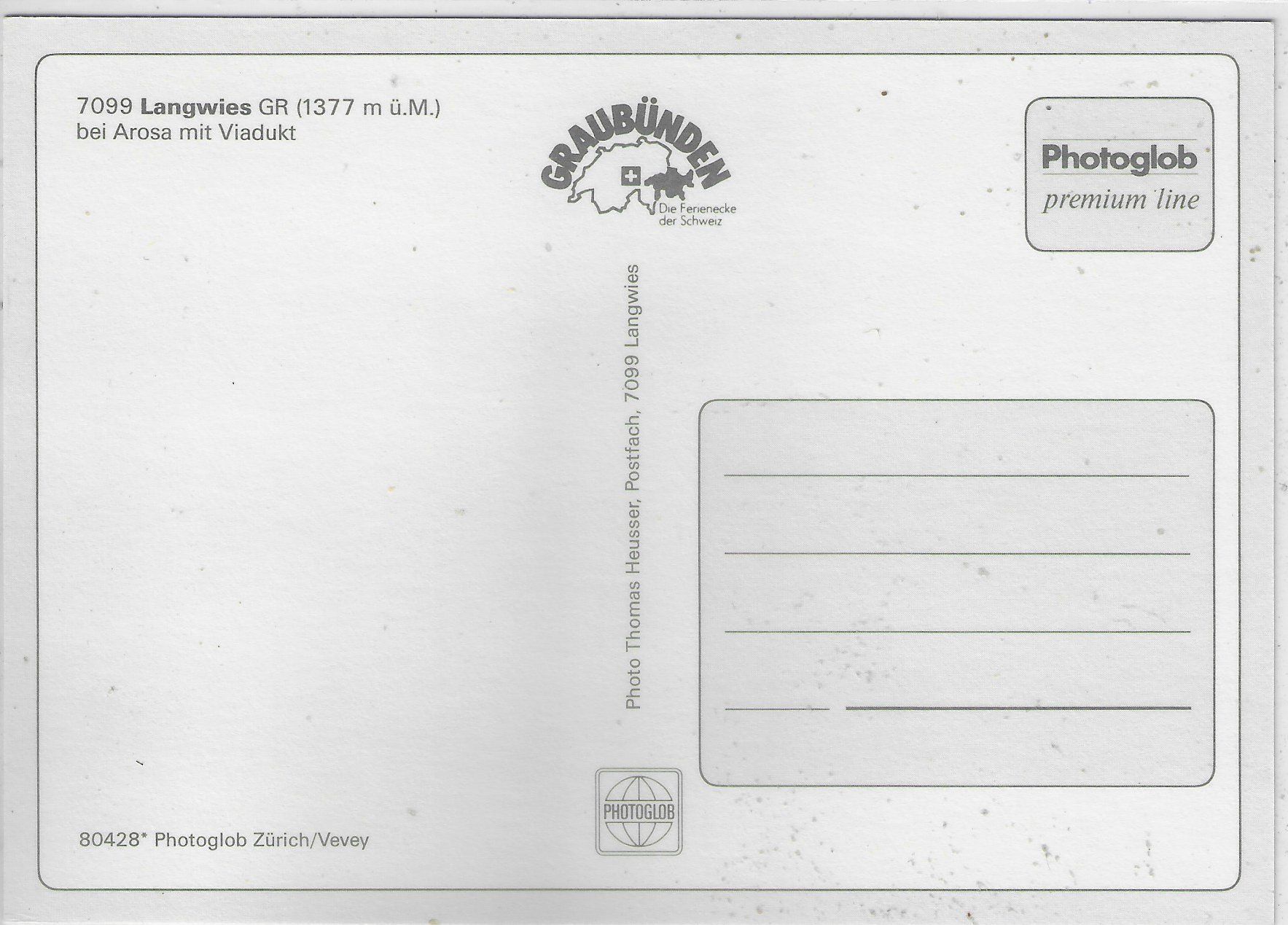 Cartoline postali: Langwies bei Arosa mit Viadukt – Usato da Ettingen venduto da Kartenplanet 1