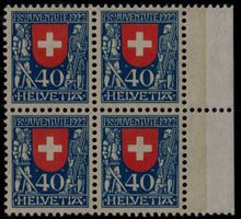 1922  4 Block  Pro Juventute    postfrisch    SBK 80.00