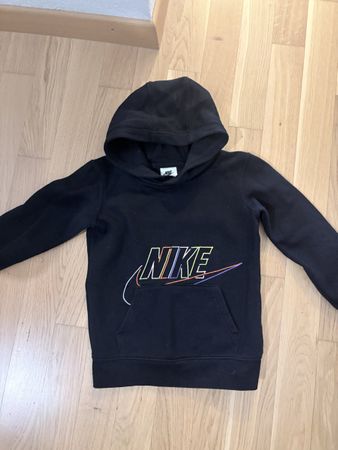 Nike Hoodie Black Multi-Color Logo Size 104-110cm 4-5Y
