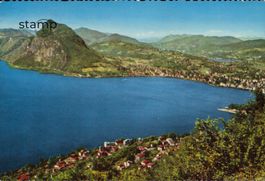 AK Lugano _ die Bucht und der Monte San Salvatore