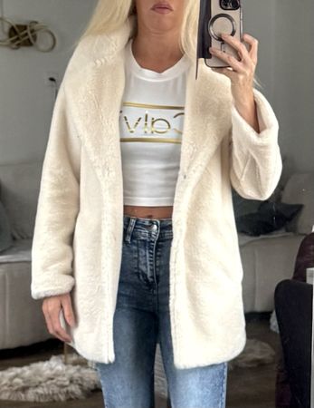 Damen Kunstfell Jacke Übergang Gr. S / 36