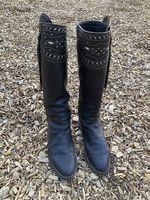 Spanische Leder-Reitstiefel Gr. 39, schmaler Schaft