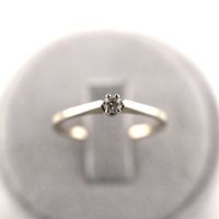 Weissgoldring 18K Solitär