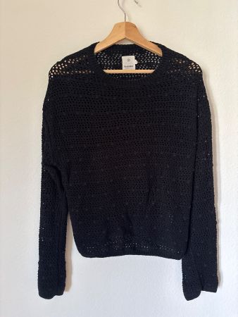 Hessnatur Pullover schwarz Baumwolle Grösse S