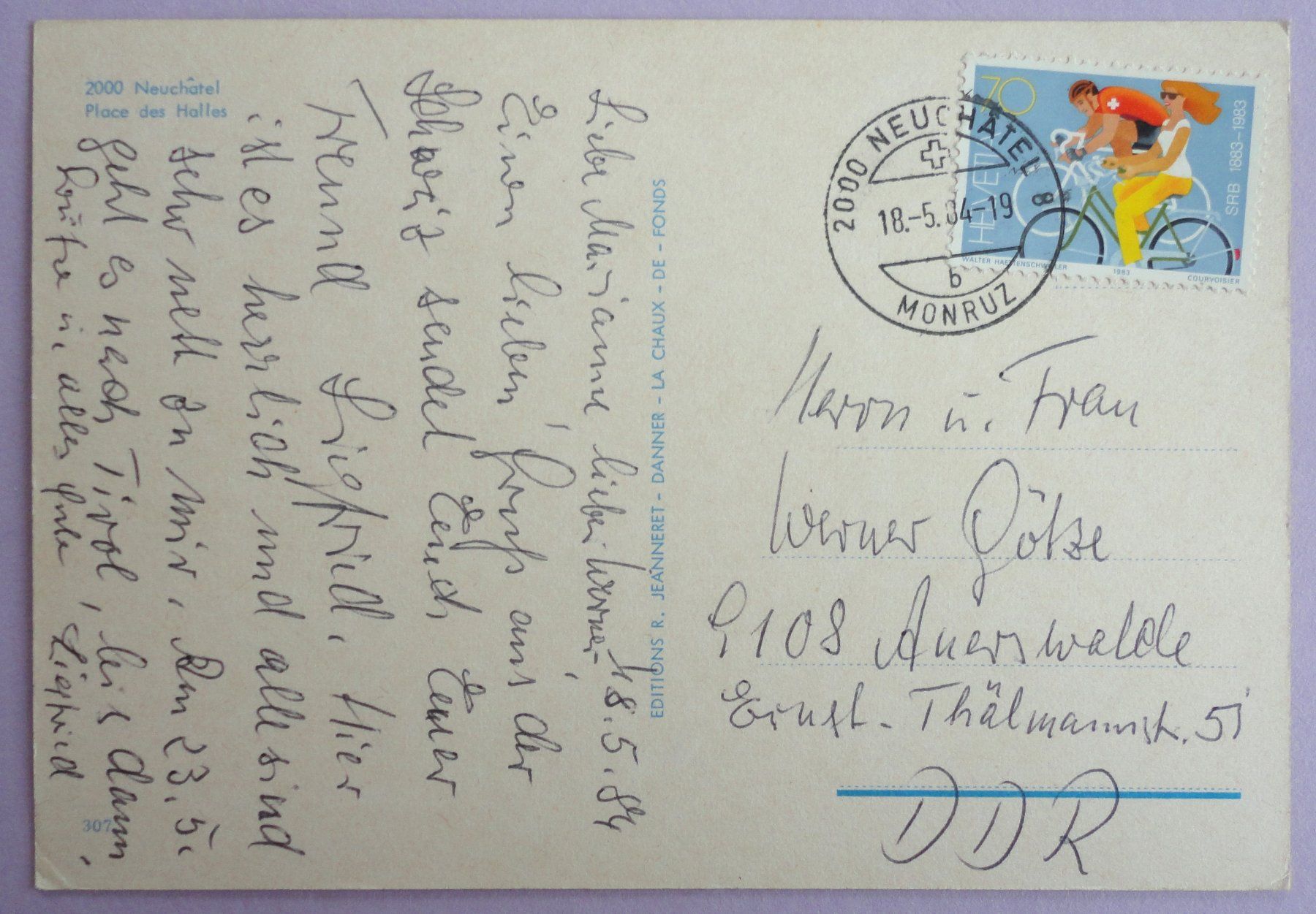 Cartoline postali: Neuchâtel - Place des Halles – Usato da Fétigny venduto da Billy2miny 1