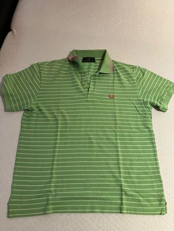 Fred Perry Polo Shirt, gestreift, Grösse L, Top Zustand