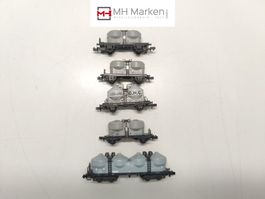 Trix+Unbek. 5er Set Zementsilowagen SBB+DB SPur N ohne OVP