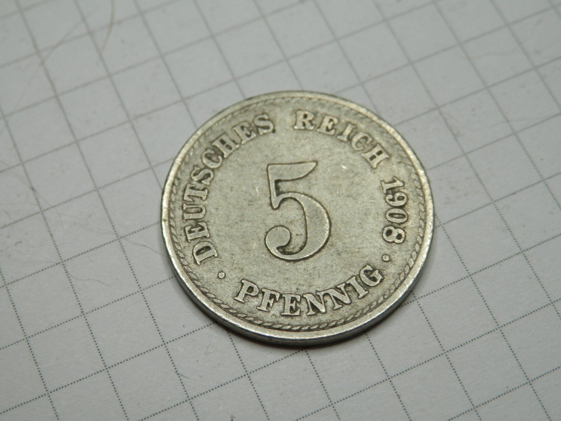 Tutti le monete: Deutschland 5 Pfennig, 1908 Münzzeichen: "A" - Berlin – Usato da Weiach venduto da weiach81