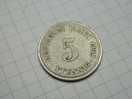Deutschland 5 Pfennig, 1908 Münzzeichen: "A" - Berlin