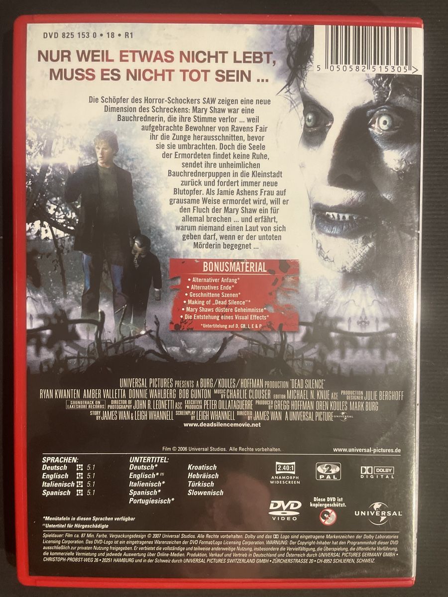 Tutti i DVDs: Dead Silence, totenstiller Horrorschocker – Usato da Winterthur venduto da machmaschine 1
