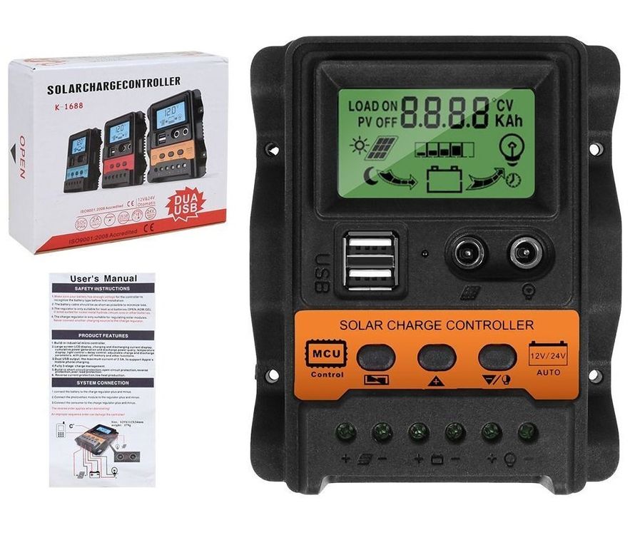 Solar Panel Laderegler 12/24V 30A 2 USB PWM Controller (Neu (gemäss ...