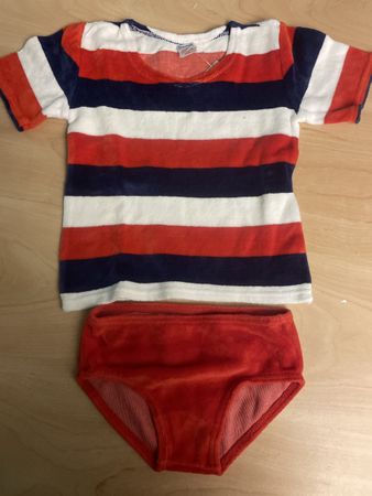 Weiches Sommerset Gr 104 rot/blau/weiss Velours
