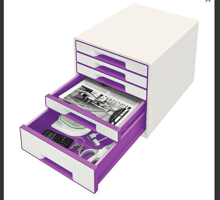 Contenitori & Simili: neue LEITZ Schubladenbox WOW CUBE, 5 Schübe, Purple – Nuovo e nell'imballaggio originale da Necker venduto da liq24 1
