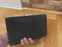 Clutch schwarze Damentasche mit Glitzer *NEU*
