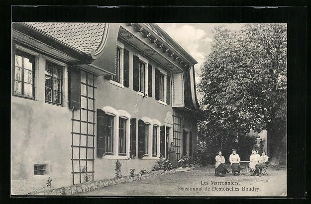 Ansichtskarten: Boudry, Les Marronniers, Pensionat de De – Gebraucht aus Berlin von bartko-reher