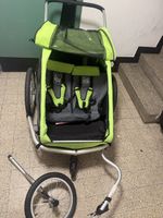 Fahrradanhänger für zwei Kinder grün gebraucht