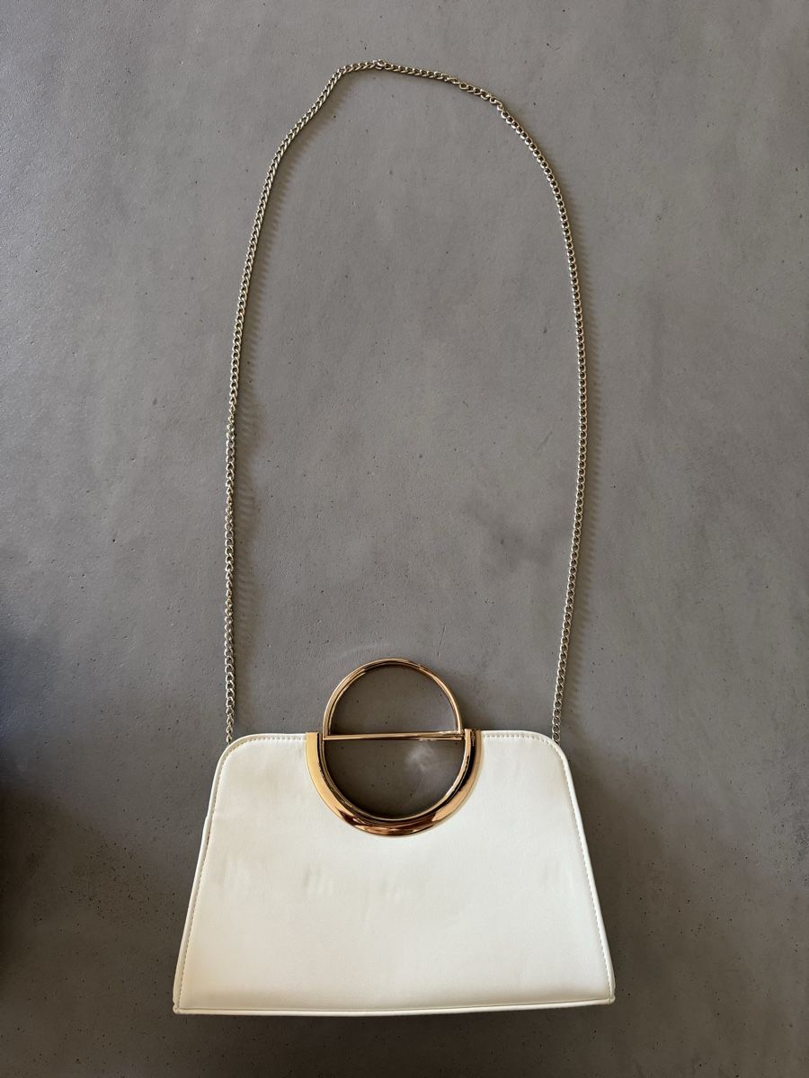 Borse da donna: Handtasche weiss goldfarbene Applikationen – Usato da Reinach BL venduto da SophiesFundgrube