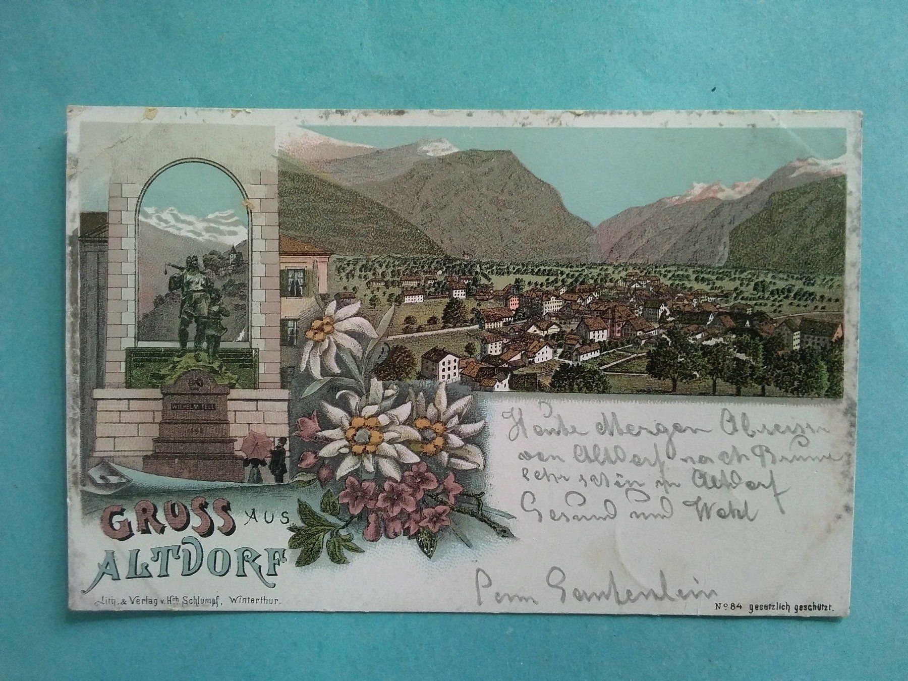 Ansichtskarten: UR Altdorf 1899 LITHO – Gebraucht aus Appenzell von lama19