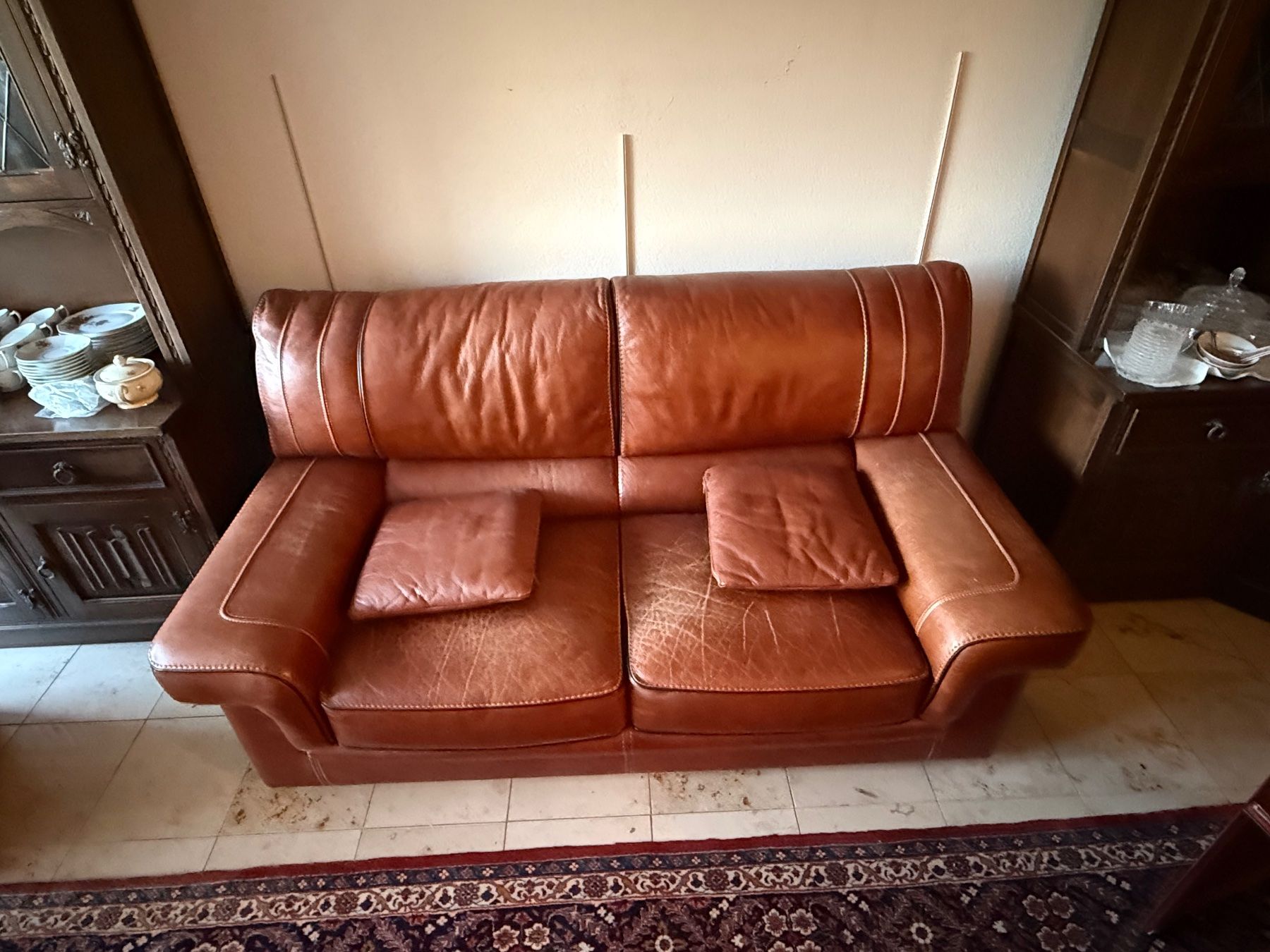 Divani: Echtleder Sofa 2-Sitzer Cognac Braun Vintage – Usato da Itingen venduto da uhu777