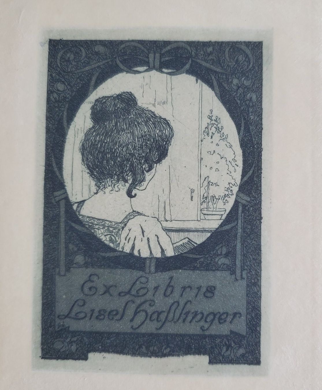Dipinti: Exlibris Lisel Gasslinger, Original jugenstil Grafik – Usato da Opfikon venduto da Diversamente