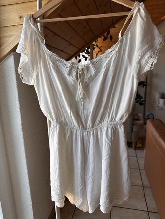 Jumpsuit Kleid weiss Gr. 40 100% Viskose
