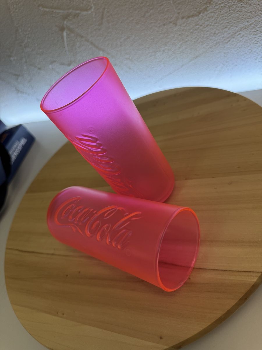 Gläser: Coca-Cola Becher pink Grösse L 2 Stck.  – Gebraucht aus Rotkreuz von GoldHeinz 7