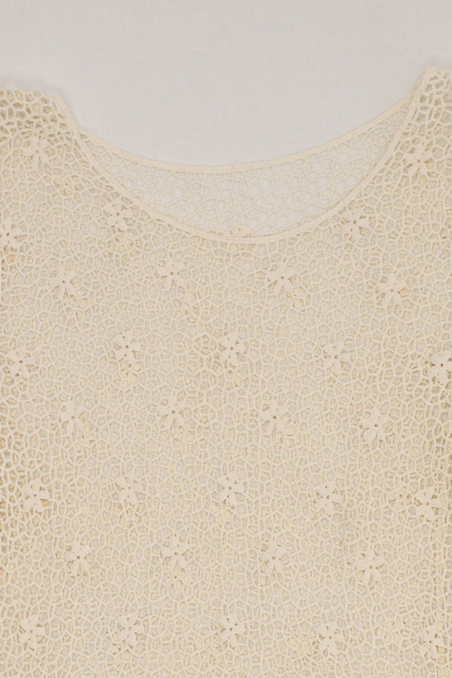 Top: Blouse Crochet Écru Manches Courtes T. L – Usato da Fribourg venduto da re-fine 2