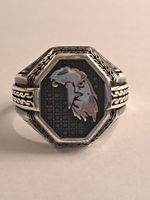 0013 - Bague en argent, Aigle, taille 63