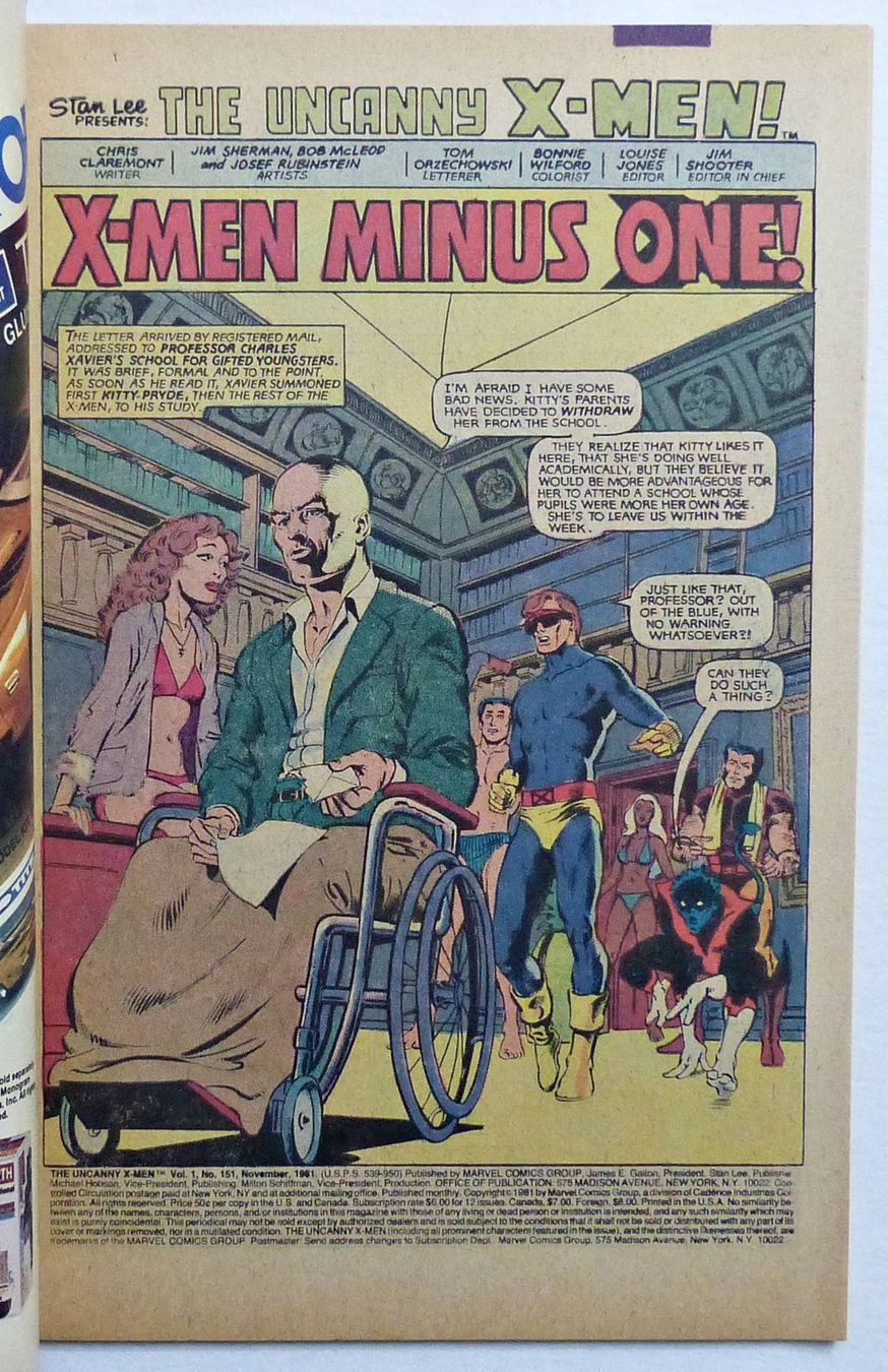Fumetti: X-MEN #151 KITTY PRIDE LEAVES THE X-MEN MARVEL 1981 – Usato da Lugano venduto da YouWantUS 1