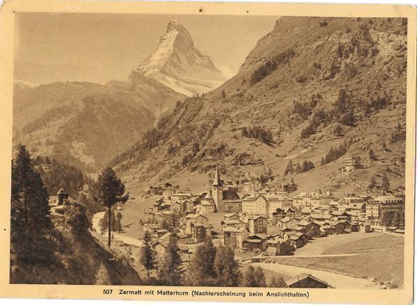 Cartoline postali: Zermatt Leuchtende Karte – Usato da Olten venduto da clotaldi