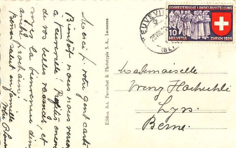 Cartoline postali: Neuveville + 1939 – Usato da Emmenbrücke venduto da teestube 1