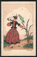 Mela Köhler: Sommerblüten, Frau mit Hu