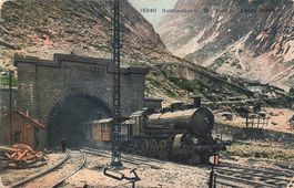 Göschenen UR Gotthardbahn Tunnel Dampflok bahn