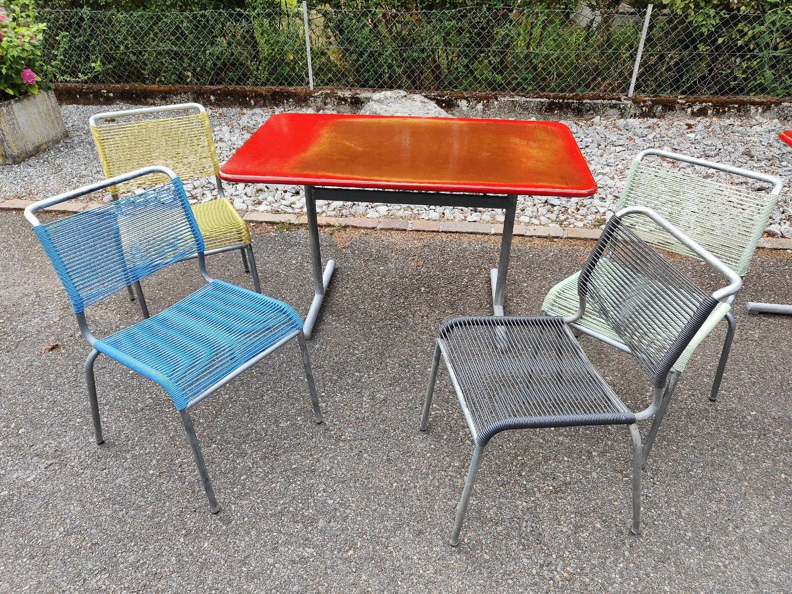 Bigla Set di tavolo e panche: Altes grosses Bigla Tischset mit original Bigla Spaghetti – Usato da Mellingen venduto da Artrena 5