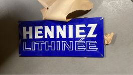 Emailschild "HENNIEZ LITHINÉE" Original in Verpackung
