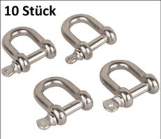 10 Stk. Schäkel gerade Ø 8 mm. INOX. Kostenfreie Zustellung!