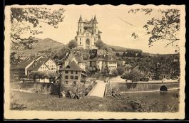 AK Aarburg, Ortsansicht mit Brücke