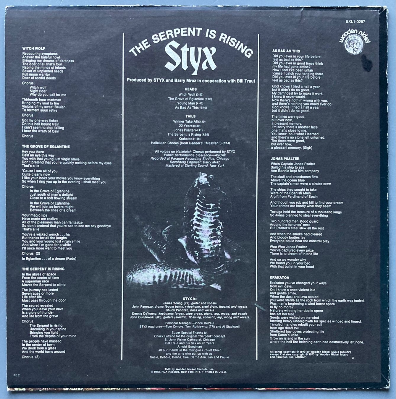 Dischi in vinile: STYX - THE SERPENT IS RISING – Usato da Poliez-Pittet venduto da Newtown-Records 1