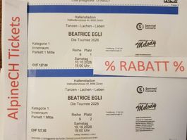 2 Beatrice Egli ZH Parkett 1 Mitte Reihe 9 !  AB RABATT -35%