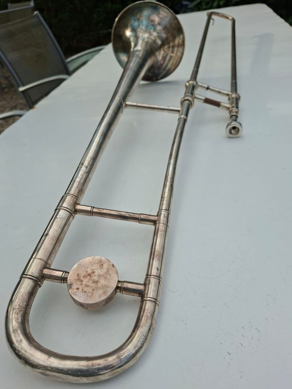 Strumenti musicali: Antike Posaune versilbert – Usato da Trimbach venduto da stillik 6