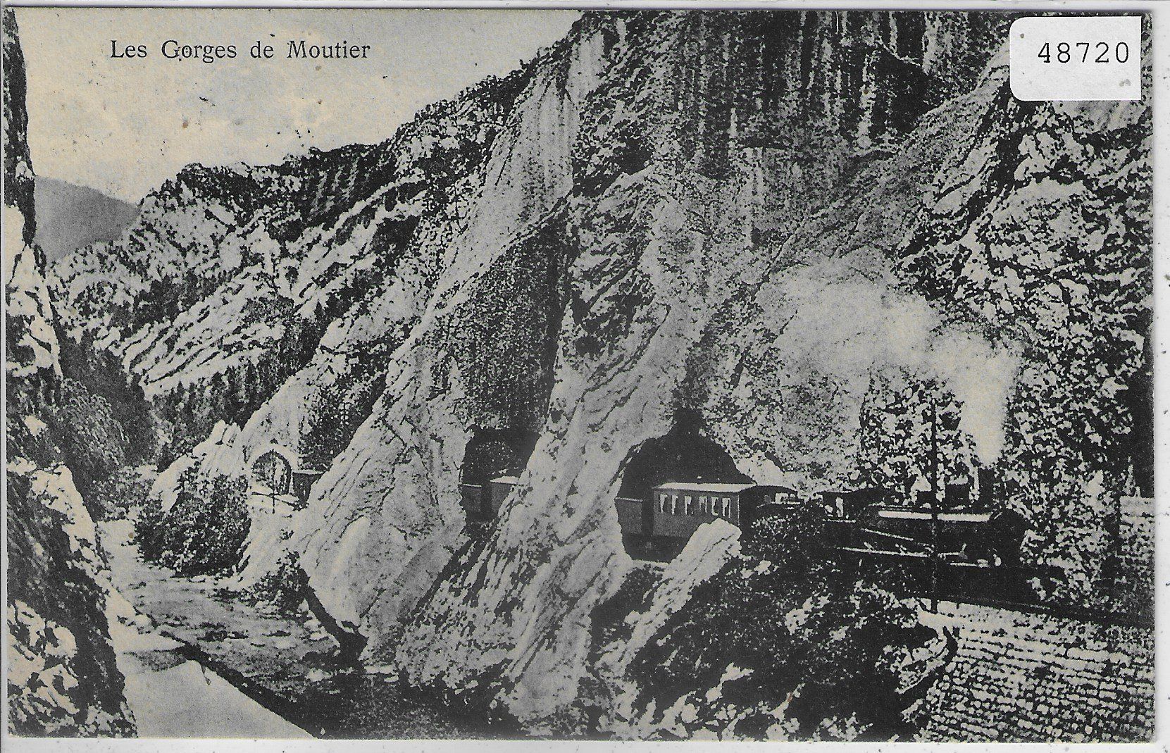 Cartoline postali: Les Gorges de Moutier mit Dampfzug - chemin de fer – Usato da Ettingen venduto da Kartenplanet