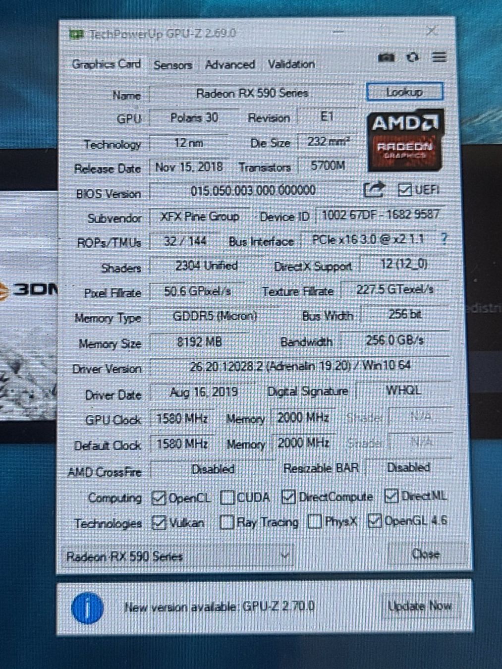 Grafikkarten: XFX amd RX 590 8GB – Gebraucht aus St-Sulpice VD von lca_7nwr 3