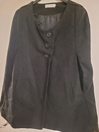 poncho, stylischer poncho, schwarz, gr M