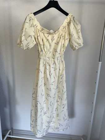 H&M Summer Dress – Butter Color with Lavender