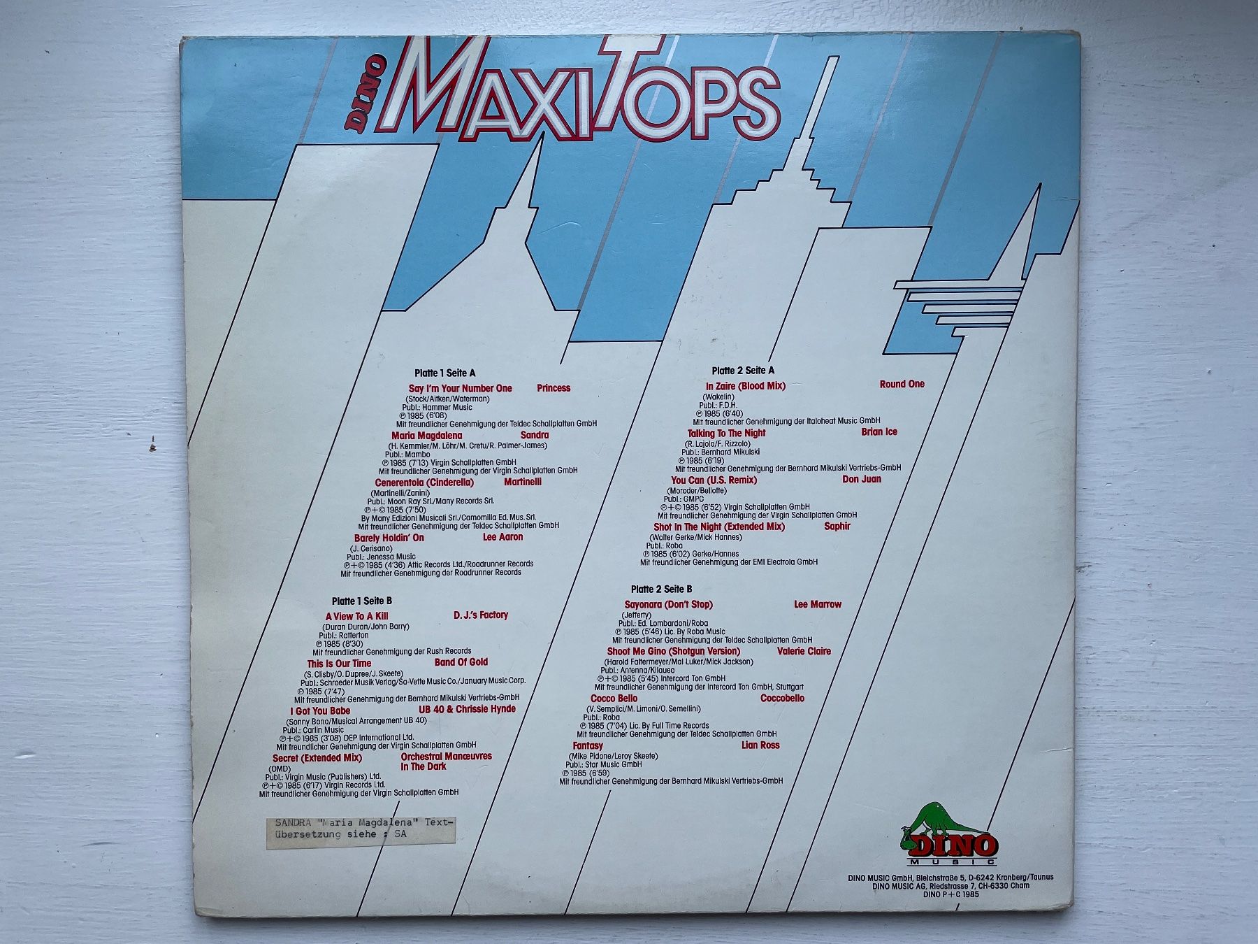 Dischi in vinile: Dino Maxi Tops - Doppel-LP, 1985 – Usato da Zürich venduto da Andy_t71 1